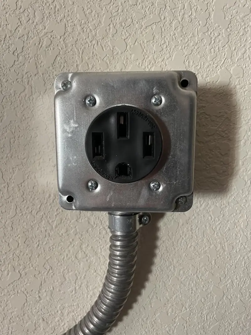 NEMA 14-50 outlet installed for Smart Home Electrical in Elm Springs